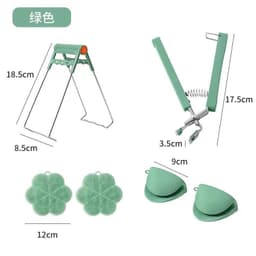 Bộ Dụng Cụ Kẹp Gắp Thức Ăn Đồ Nóng 6 Món Inox Nhấc Nồi Miếng Rửa Bát Silicon Gắp Nóng Nhỏ Gọn Tiện Lợi HD55 4