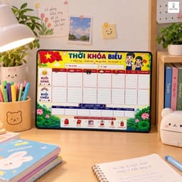 Bảng Cửu Chương, Bảng Thời Khóa Biểu Tráng Gương Cao Cấp - Tặng Bút Viết - KT 20x30cm - Quà Tặng Học Sinh - Bách Mộc 3