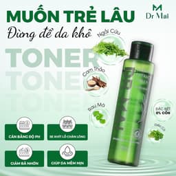Bộ 3 Dr Mai chăm sóc da mụn, thâm, cân bằng dầu thừa, Sữa rửa mặt, Toner và Serum 8