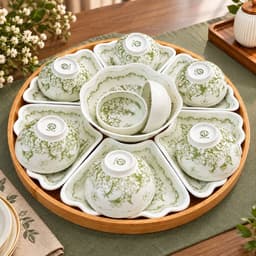 Bộ Bát Đĩa Hoa Mặt Trời 45cm  Hoa Dành Dành Dùng Trang Trí , Bày Mâm Cơm Cúng 2