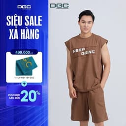 Bộ tanktop nam DGC Chất vải co giãn mềm mại, form dáng rộng thoải mái năng động - SATTBBD301M-S 1