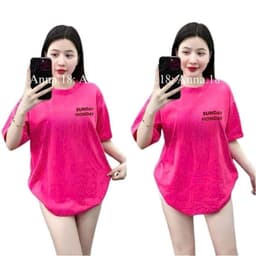 Áo thun , áo 3158 cotton khô, áo thun nữ form rộng nam nữ tay lỡ mẫu trơn unisex -chữ SUNNDAY 6