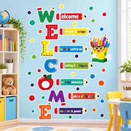 Decal Dán Tường Trí Anh Trang Trí Lớp Học Tiếng Anh, Phòng Bé Mầm Non, Cầu Vồng, Cây Yêu Thương, 6 Mẫu (N033) 3