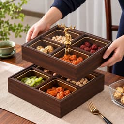 Khay Đựng Mứt Tết, Hạt Khô,Bánh Kẹo Sang Trọng 4 Ngăn ,6 Ngăn Mẫu Mơi 2027 1