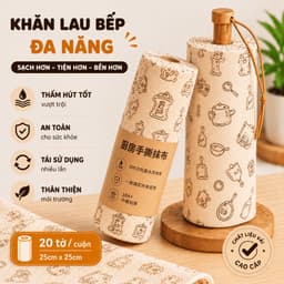 Khăn Lau Bếp Đa Năng Kháng Khuẩn Pretty,Cuộn Khăn Siêu Thấm Hút Dầu Mỡ, Không Xơ Vải, Tái Sử Dụng 1