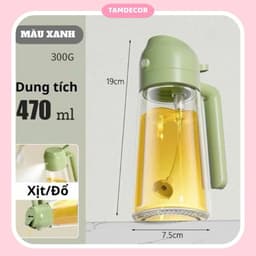 Bình xịt dầu ăn  Bình thủy tinh xịt dầu ăn phun sương có thể phun hoặc rót 1