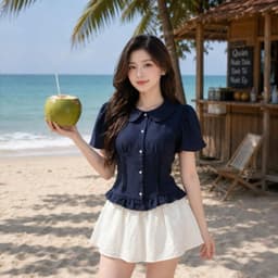 Áo kiểu sơ mi cổ sen tay bồng cúc dọc phối bèo có dây chiết eo tôn dáng AD38 6