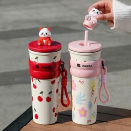 Cốc Giữ Nhiệt Có Nút Bịt Hình Gấu Trúc Tặng Kèm Móc Khoá Dung Tích 700Ml VOICON-[CU22] Thép Không Gỉ 201 & 304 9