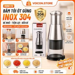Dụng Cụ Băm Tỏi Ớt Gừng Bằng Inox 304 Tiện Dụng Cho Nhà Bếp VOICON-[PM66] Kích Thước 16x6x6 cm Trọng Lượng 140g 1