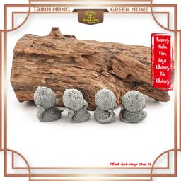 Bộ tiểu Tôn Ngộ Không tứ không đá sa thạch ST.PVN2677 - Tượng deco, trang trí tiểu cảnh, bán cạn, terrarium 6
