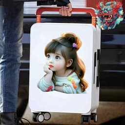Decal Dán Xe Hơi Chibi Bé Gái Chống Thấm Nước - Tem Trang Trí Dễ Thương Cho Vali 2
