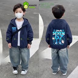 [9-37KG] Áo khoác gió cao cấp bé trai cản gió trượt nước KIMCHIBABY họa tiết Siêu Anh hùng, Áo gió bé trai cao cấp 2 lớp 8