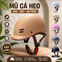 [ĐẠT CHUẨN AN TOÀN] Nón Bảo Hiểm Cá Heo Nam Nữ Nửa Đầu Hot Trend Kèm Tai Gấu Charm Chữ Dễ Thương 7
