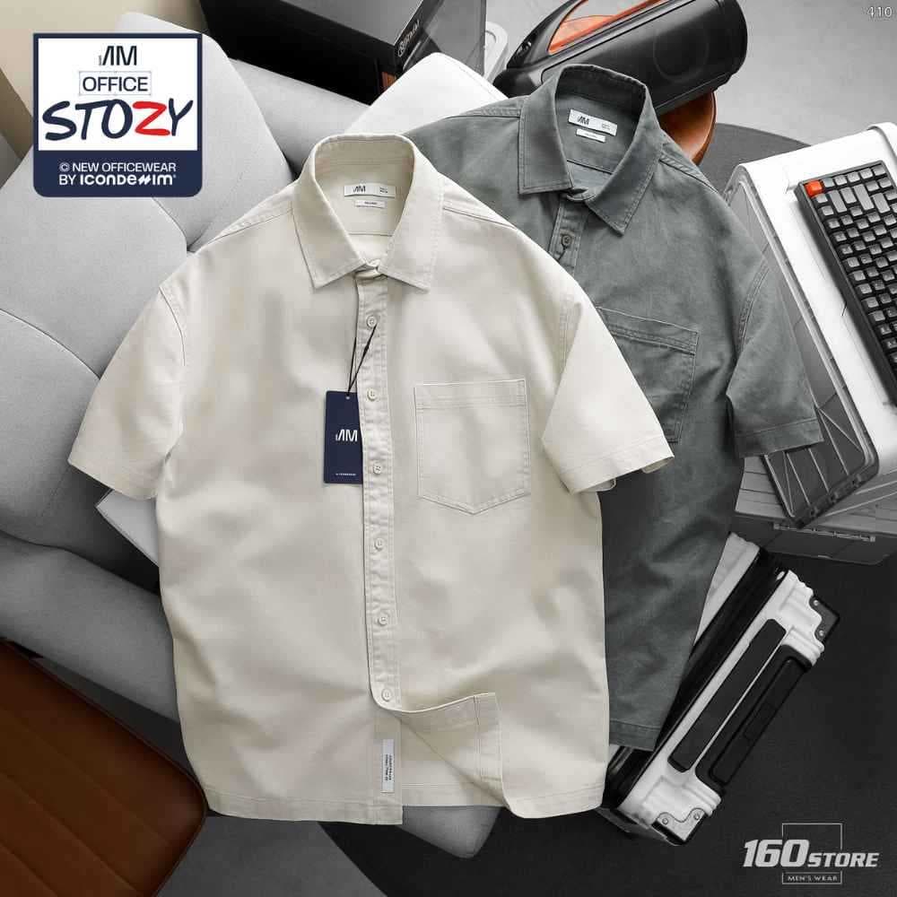 Áo Sơ Mi Nam Tay Ngắn ICON AM Workplay Form Relaxed SMID0410
