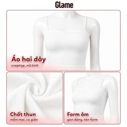 [ Kèm Đệm Mút ] Áo Croptop Dây Mảnh Hai Dây Nữ Ôm Nhẹ Tôn Dáng, Vải Cotton Co Giãn Tốt Mặc Thoải Mái Glame CR19 6