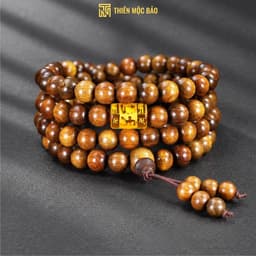 Chuỗi gỗ Bách Xanh 108 hạt 6/7/8mm mix charm Lu Thống theo mệnh Kim Mộc Thủy Hỏa Thổ  | Thiên Mộc Bảo 4