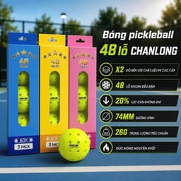 Box 3 Bóng Pickleball CHANLONG 48 Lỗ Vàng Bơ Chính Hãng, Bóng Outdoor Bền Đẹp, Nảy Đều, Chống Méo 5