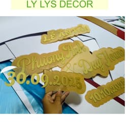 Bộ Tên Cô Dâu Chú Rể Decal Dán Mành Tre Trang Trí Gia Tiên Đám Cưới LY LYS DECOR 4