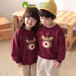 [10-29KG] Áo Nỉ Giáng Sinh Cho Bé Kimchibaby Vải Nỉ 2 Da Cao Cấp Dày Mịn Ấm, Áo Sweater Thu Đông Họa Tiết Noel AN602 4