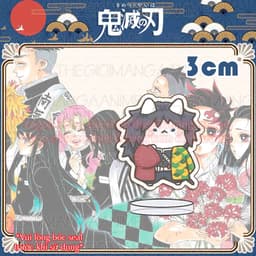 (mua 1 tặng 1) (3CM) Mô hình standee KIMETSU NO YAIBA TRỤ ver NEKO tượng anime chibi mica trưng bày 3