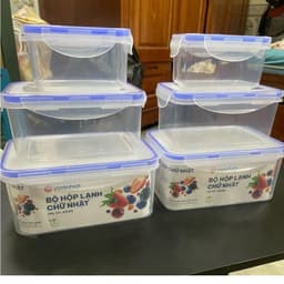 Bộ 6 Hộp bảo quản thực phẩm 3 size hàng cao cấp việt nhật, hộp có gioăng để tủ lạnh 6530 2
