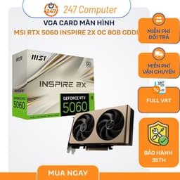 Card màn hình VGA MSI GEFORCE RTX 5060 INSPIRE 2X OC 8GB GDDR7 128-BIT | Chính Hãng | Bảo Hành 36 tháng 1