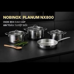 Bộ nồi Inox 304 Nobinox NX800 chính hãng | Nồi liền đáy cao cấp 1