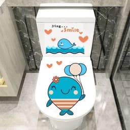 "Decal Dán Bồn Cầu Chống Thấm Nước Hình Thú Cưng Dễ Thương - Trang Trí Nhà Tắm Vui Nhộn" 4