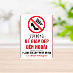 [Hỏa Tốc] Bảng Decal "Vui Lòng Để Giày Dép Bên Ngoài - Please Take Off Your Shoes" Chống Thấm Nước, Bền Đẹp 4