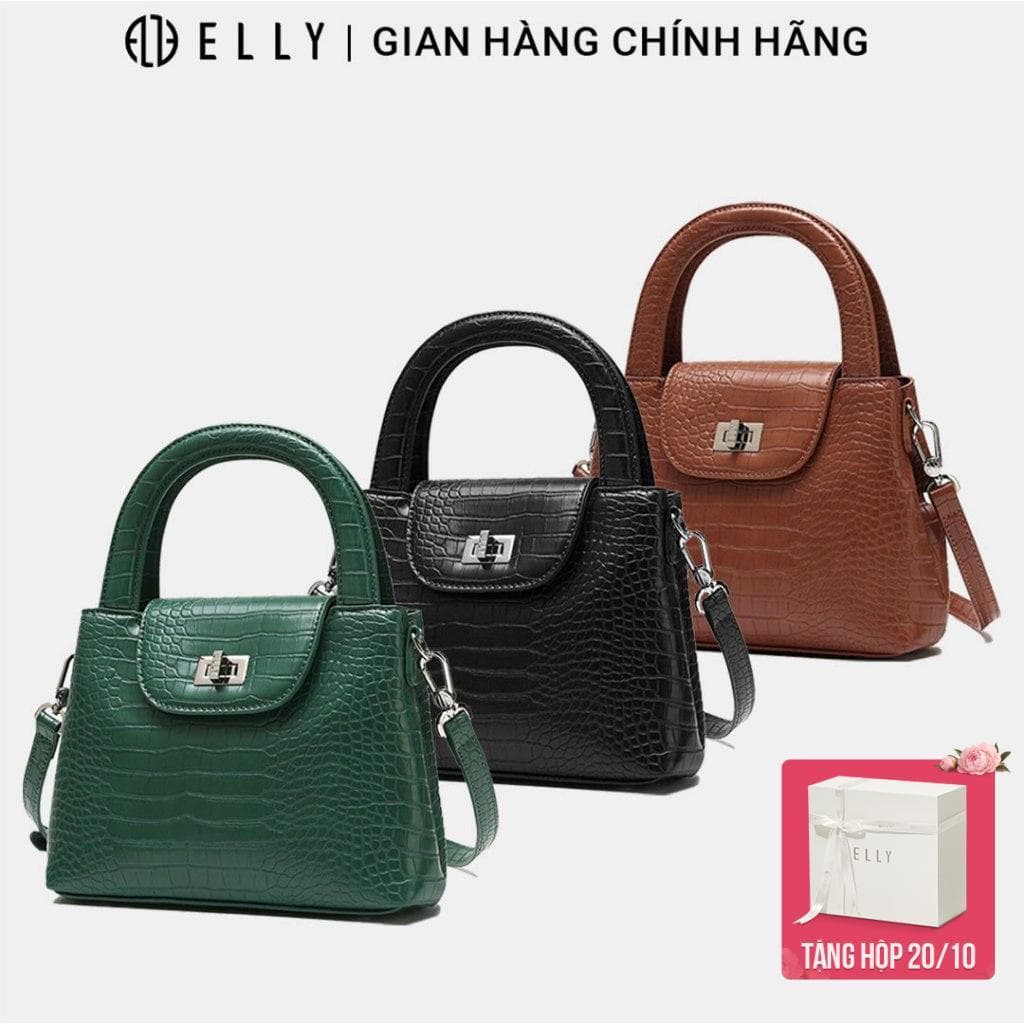 [Tặng hộp 20.10] Túi xách nữ thời trang ELLY EL327 đeo chéo đeo vai xách tay da tổng hợp cao cấp chính hãng
