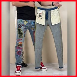 JEAN NAM HỌA TIẾT,THIẾT KẾ ĐỘC ĐÁO VỚI NHỮNG MẢNG STICKER,MỘT CHIẾC JEAN CHO ANH EM YÊU THÍCH SỰ PHÁ CÁCH QJ-5191 VIC 4