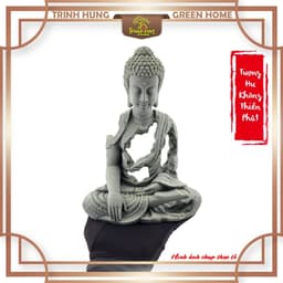Tượng Hư Không Thiền Phật xúc địa thủ ấn đá sa thạch ST0377 - Tượng phật deco, trang trí 4
