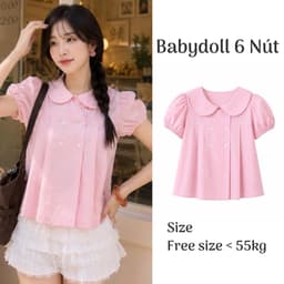 Áo babydoll kiểu nữ cổ bèo đáng yêu phong cách công chúa BX248 - Sam botique 9