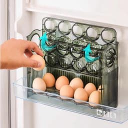 Khay đựnġ trứng thông minh 3 tầng, tự lật khi hết trứng, sức chứa 30 quả, hộp đựnġ tiện lợi. mau xanh ( VOICON-[SS67] 1