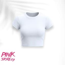 ( Free size 28 - 43kg ) Áo Croptop Nữ Cổ Tròn Tay Ngắn Kiểu Dáng Basic  -áo croptop trơn. 7