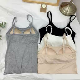 < Kèm Đệm Mút  > Áo 2 Dây Đệm Mút Ngực Co Giãn, Dây Điều Chỉnh quảng châu nơ xinh đẹp -LADYER 6