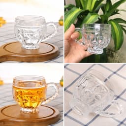 Bộ Bình Cốc Thủy Tinh Cao Cấp Có Quai Cầm – Bình Dung Tích Lớn Kèm 6 Cốc, Bộ Bình Nước Để Bàn Sang Trọng 6