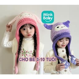Mũ len lông che tai cho bé 3-10 tuổi con vật đáng yêu siêu ấm, siêu đẹp 2