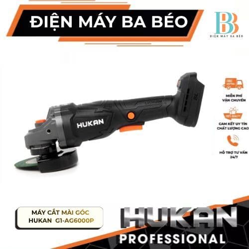 Máy cắt mài góc dùng pin HUKAN G1-AG6000P, Chân pin phổ thông, Chống sốc đá, Chống khởi động lại