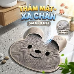 Thảm Chân Nhà Tắm Chống Trượt Gai Mềm Massage Bàn Chân Hình Gấu 1