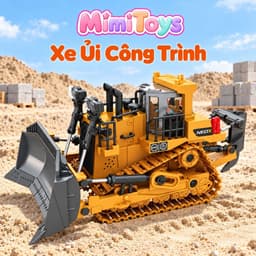 Xe Công Trình Điều Khiển Từ Xa MimiToys - Xe Cuốc, Máy Xúc, Xe Ben, Xe Ủi, Xúc Lật 6/9/11/13 Kênh, Pin Sạc, Gàu Sắt 4