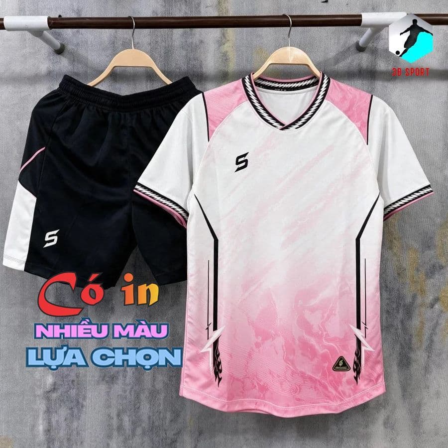 [Nhận in tên số (Nhiều mẫu)- HÀNG ĐẸP] Bộ quần áo chính hãng SV INFERA màu trắng hồng vải mè cao cấp