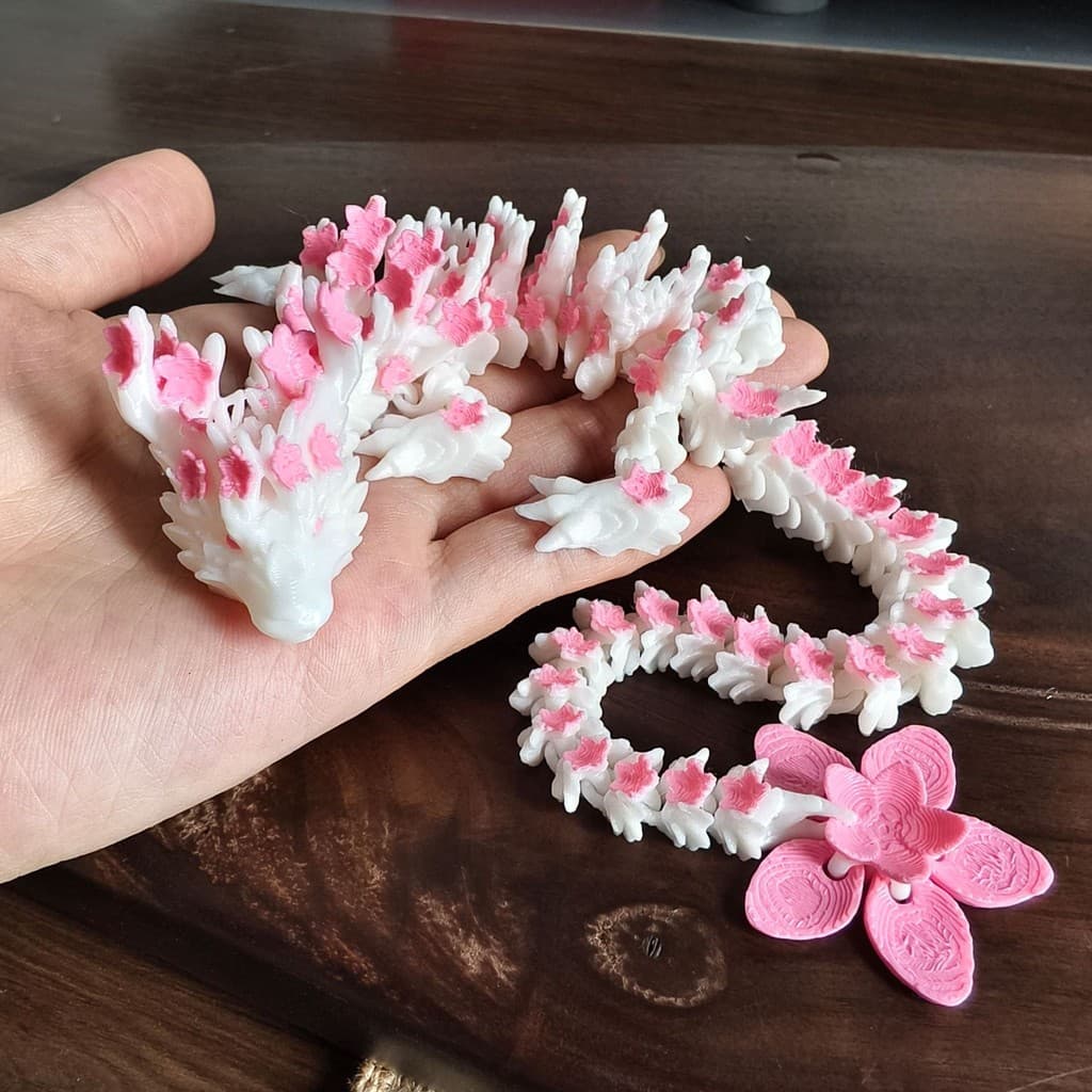 Đồ chơi 3d In Hoa Anh Đào Rồng Đồ Trang Trí Rồng Trung Quốc Khớp Di Chuyển Đồ Chơi Sáng Tạo Thủ Công Mẫu