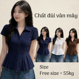 Áo sơ mi nữ ngắn tay xếp li eo thời trang nữ Y2K KN237 1
