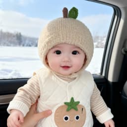 Mũ bông tai cho bé RODAROLA, Thiết kế bông tai mềm mại Lớp lót sang trọng cho trẻ sơ sinh đan len, họa tiết dệt kim bảo vệ nhiệt ấm áp cho trẻ mới biết đi Mũ ấm mùa đông 3