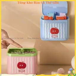 Hộp đựnġ tăm bông có nắp, Hộp đựnġ cho phòng tắm Tổ chức lưu trữ tại nhà, Hộp đựnġ đồ trang điểm - VOICON-[DA66] 6