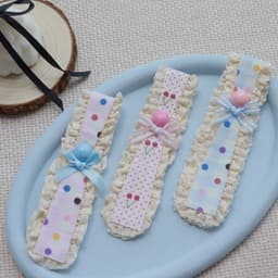 Băng Đô Dán Tóc Mái Viền Ren Bèo Nhún Tone Màu Pastel Đính Nơ Xinh Xắn T934 4