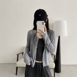 Áo Khoác Cardigan Nữ Mỏng Tay Dài Cài Cúc Viền Ren, Áo Chống Nắng Đi Học Đi Chơi Ulzzang Hàn Quốc Hot Trend 6