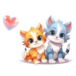 Decal Dán Xe Hơi  Hình Cặp Đôi Mèo Chibi Dễ Thương Chống Thấm Nước 9