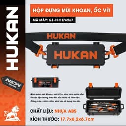 1 Hộp đựng vít, mũi khoan kèm dây đeo HUKAN G1-EBC176267, Chiều dài 17.7cm x Rộng 6.2cm x Cao 6.7cm 1